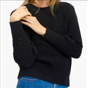Everlane Black Crew Neck Ribbed Sweater